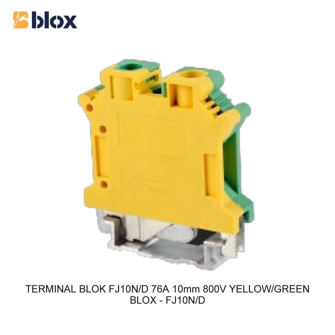 TERMINAL BLOK FJ10N/D 76A 10mm 800V KUNING/HIJAU