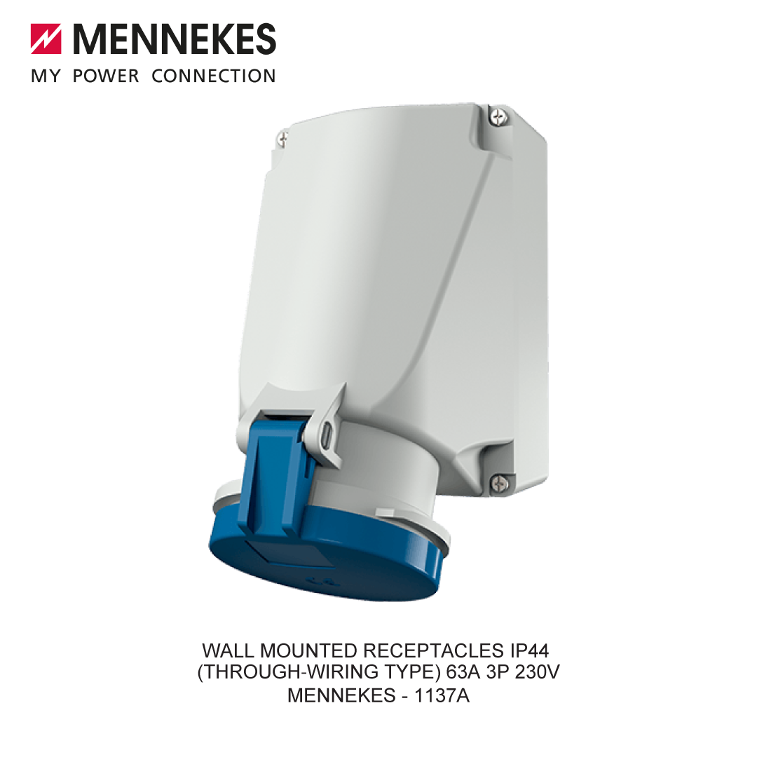 WALL MOUNTED RECEPTACLES IP44 (THROUGH-WIRING TYPE) 63A 3P 230V