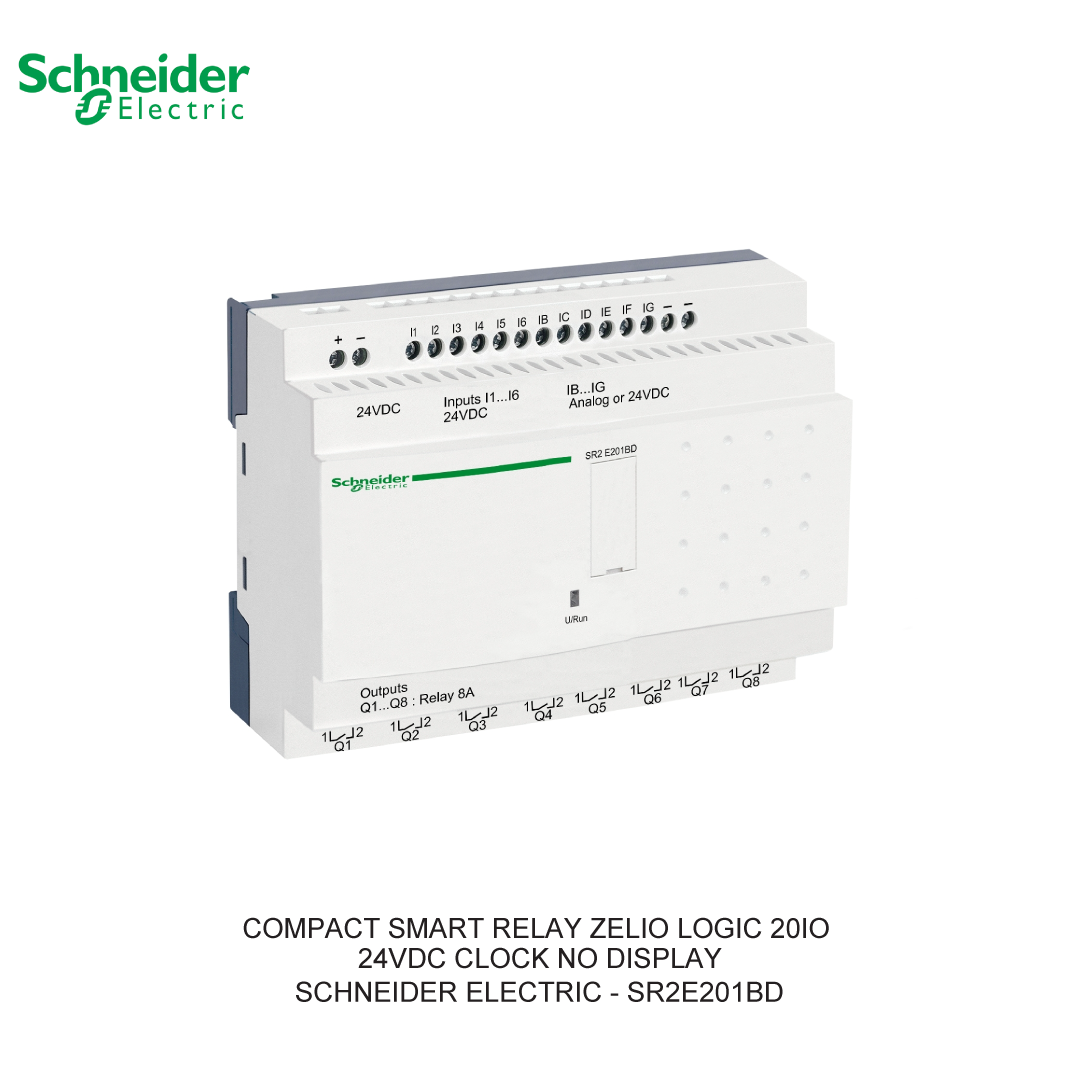 COMPACT SMART RELAY ZELIO LOGIC 20IO 24VDC CLOCK NO DISPLAY