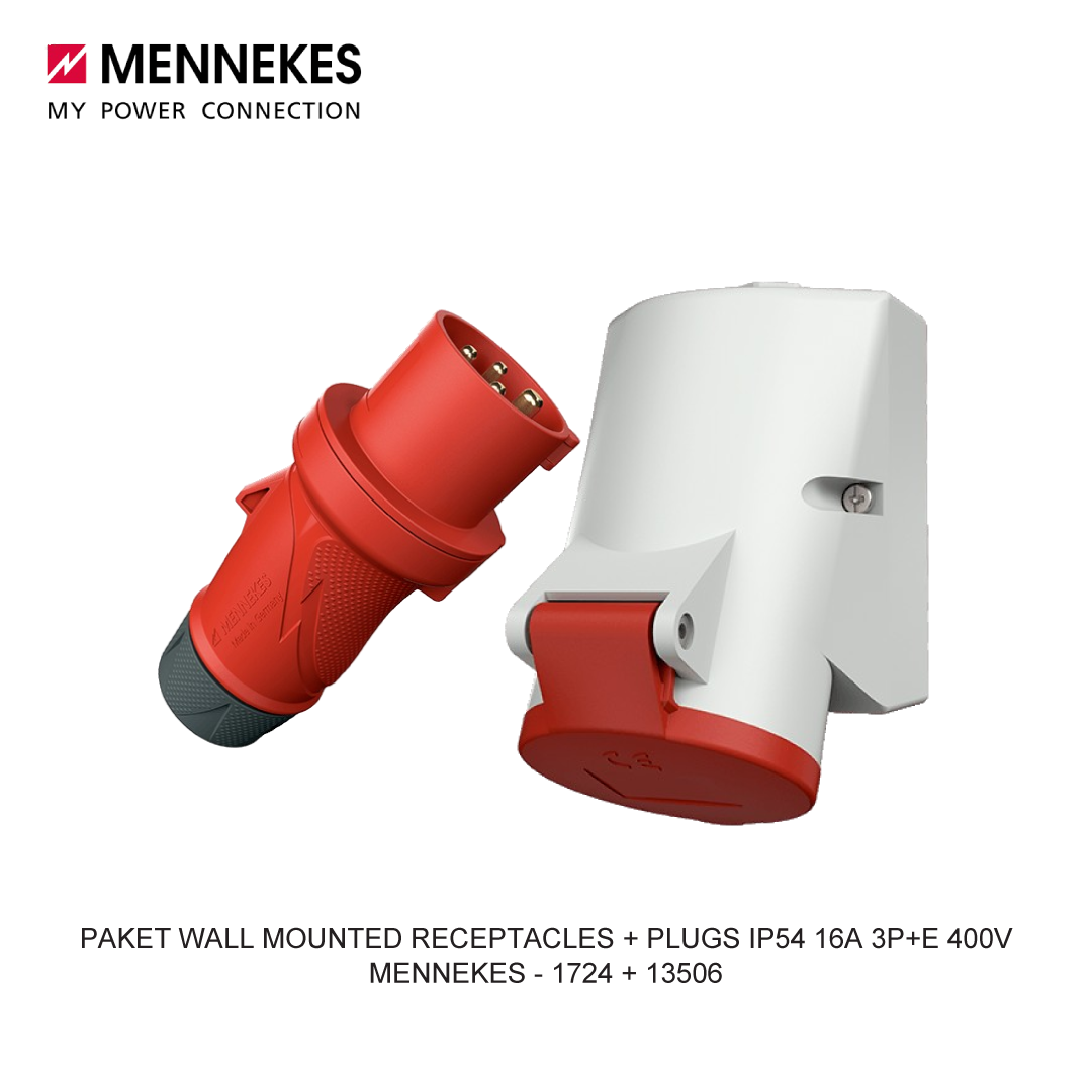 PAKET WALL MOUNTED RECEPTACLES + PLUGS IP54 16A 3P+E 400V