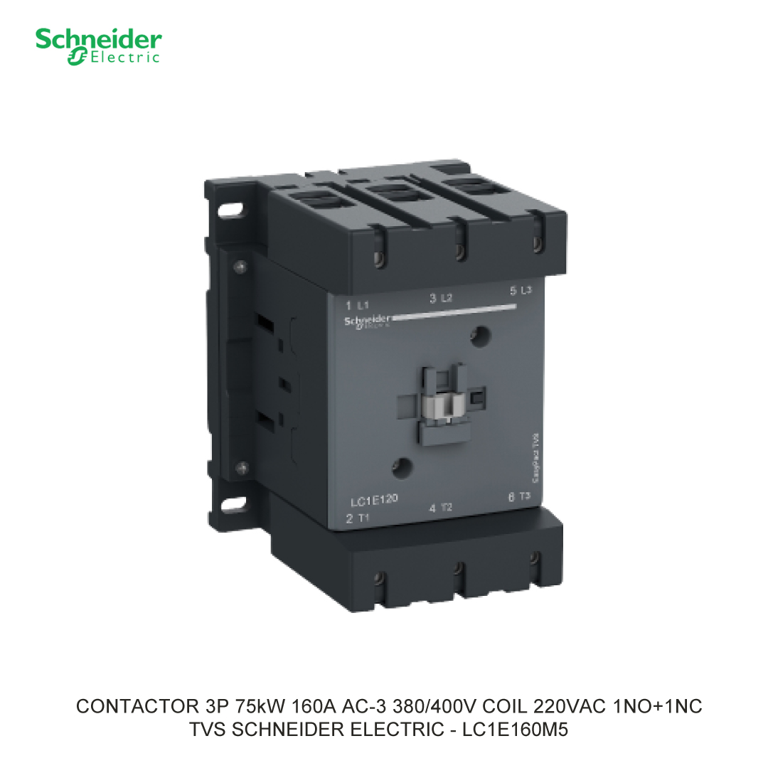 CONTACTOR 3P 75kW 160A AC-3 380/400V COIL 220VAC 1NO+1NC