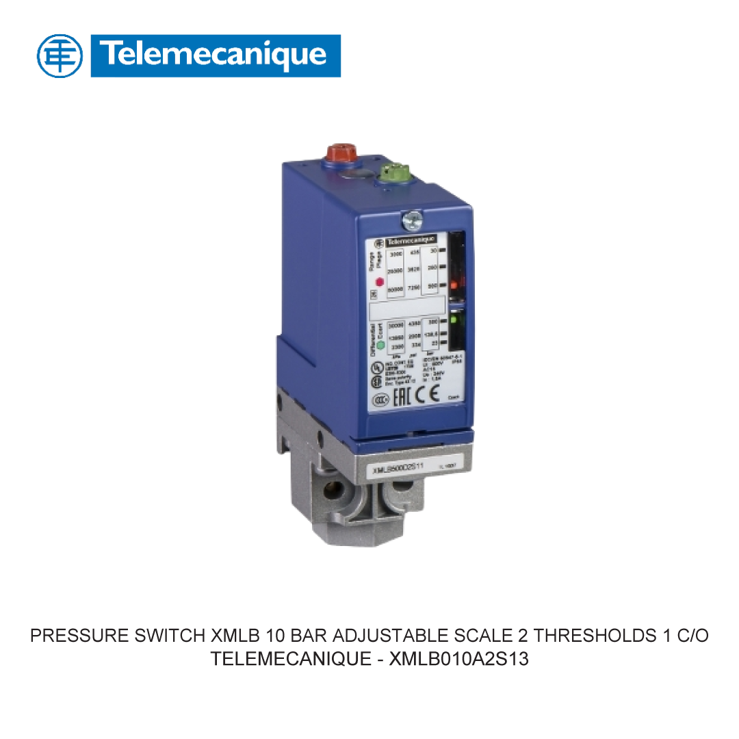 PRESSURE SWITCH XMLB 10 BAR ADJUSTABLE SCALE 2 THRESHOLDS 1 C/O