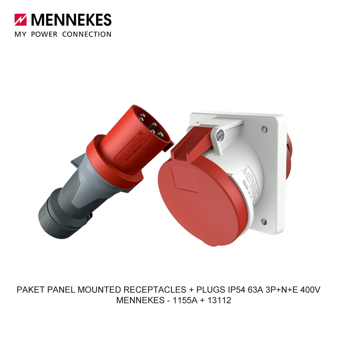 PAKET PANEL MOUNTED RECEPTACLES + PLUGS IP54 63A 3P+N+E 400V