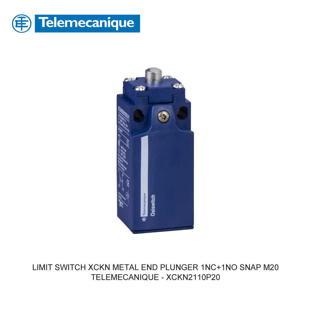 LIMIT SWITCH XCKN METAL END PLUNGER 1NC+1NO SNAP M20