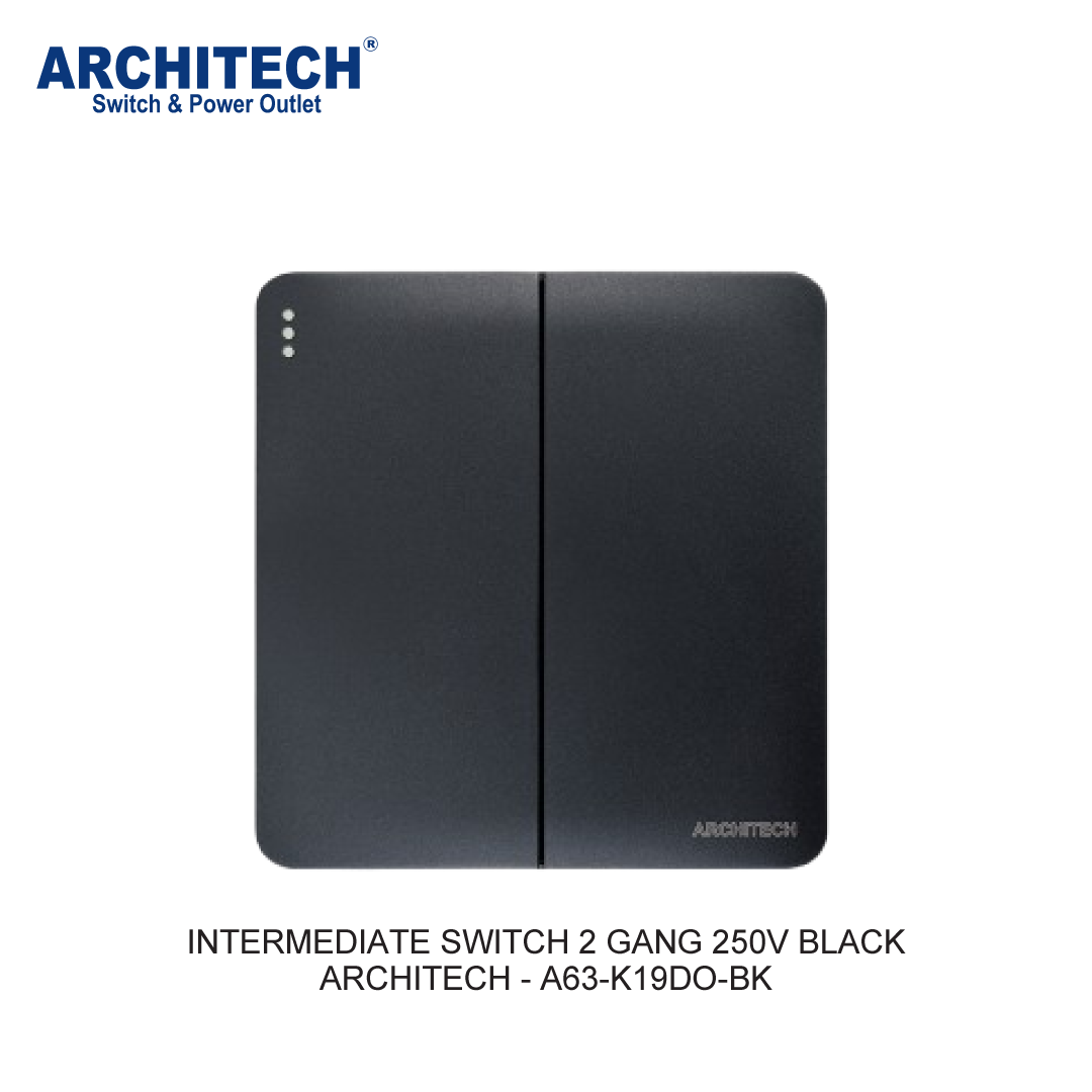 SAKELAR INTERMEDIATE 2 GANG 250V HITAM