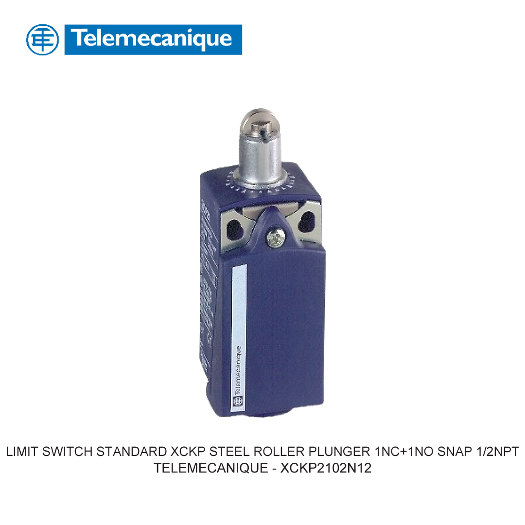 LIMIT SWITCH STANDARD XCKP STEEL ROLLER PLUNGER 1NC+1NO SNAP 1/2NPT