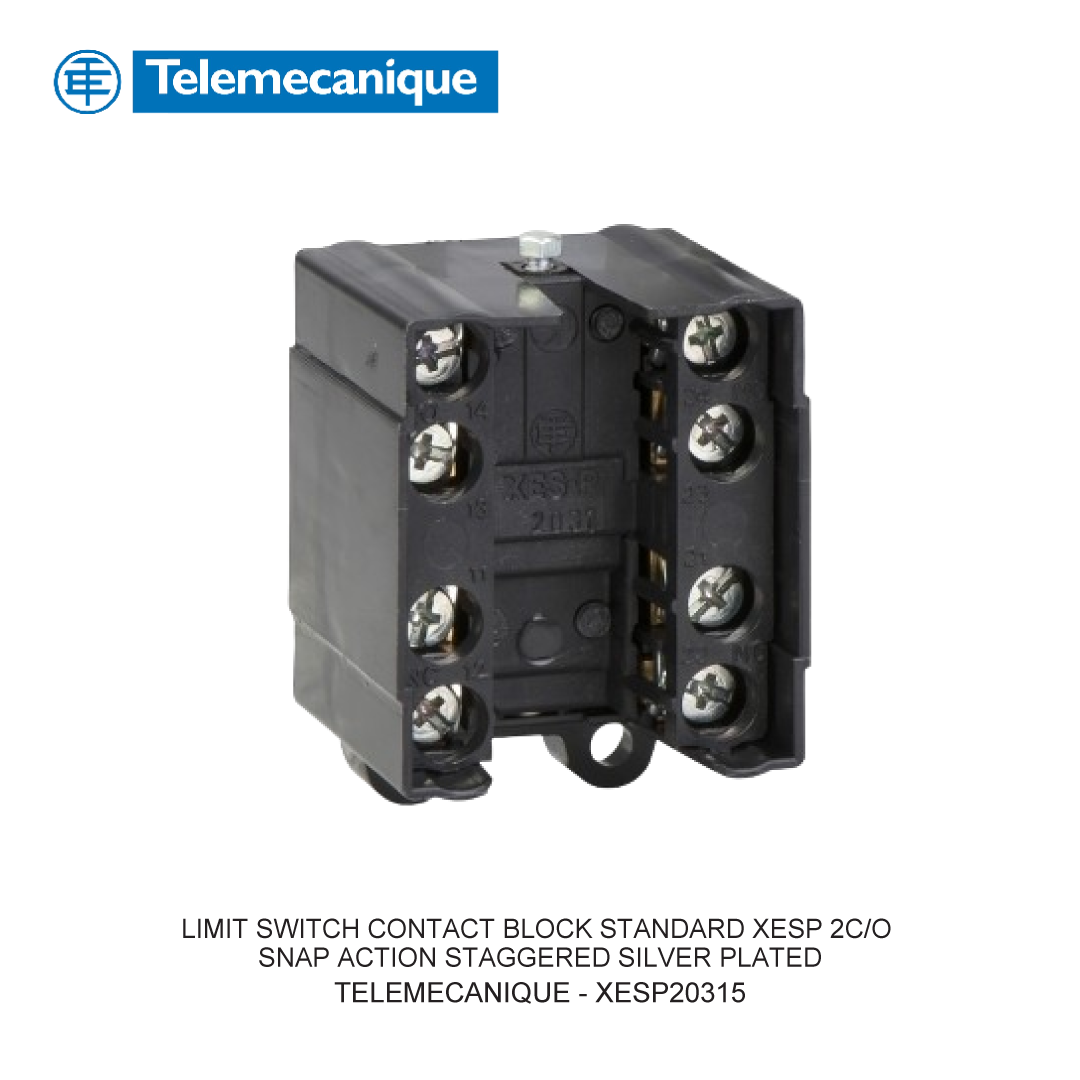 LIMIT SWITCH CONTACT BLOCK STANDARD XESP 2C/O SNAP ACTION STAGGERED SILVER PLATED