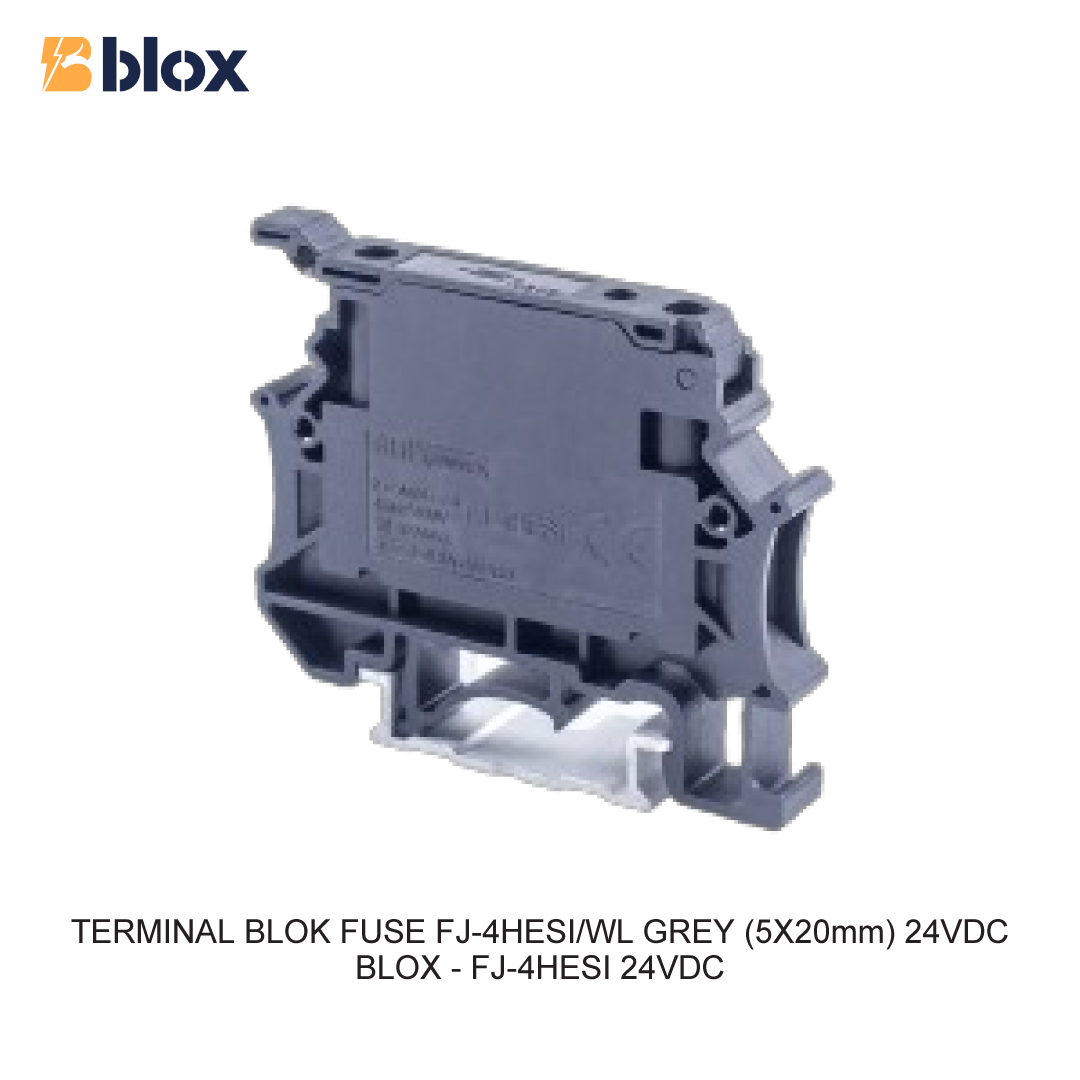 TERMINAL BLOK FUSE FJ-4HESI/WL GREY (5X20mm) 24VDC