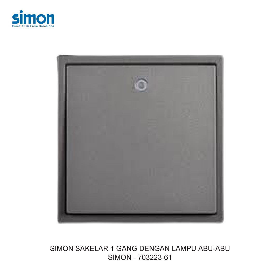 SIMON i7 SAKELAR 1 GANG DENGAN LAMPU ABU-ABU