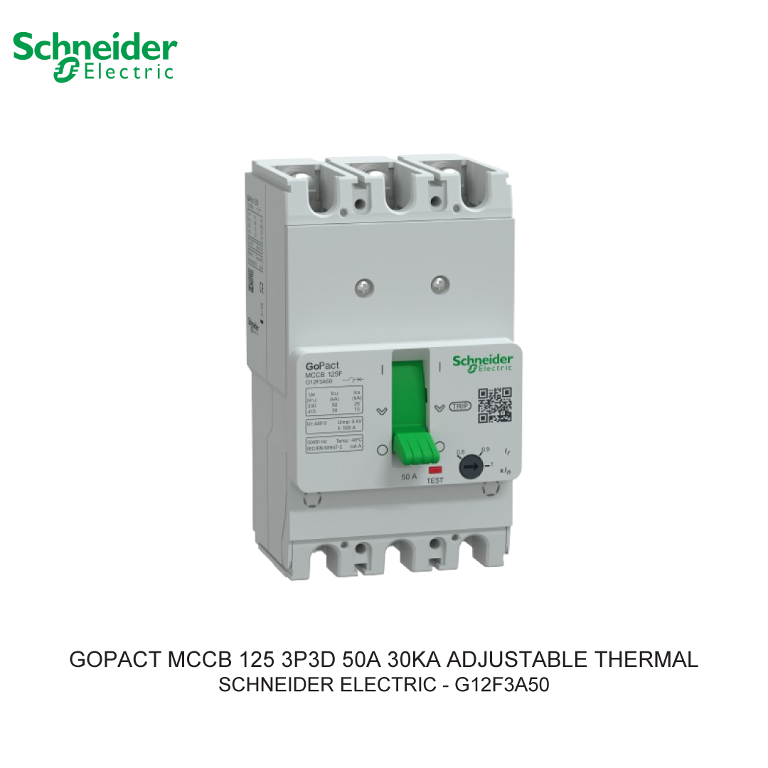 GOPACT MCCB 3P3D 50A 30KA ADJUSTABLE THERMAL