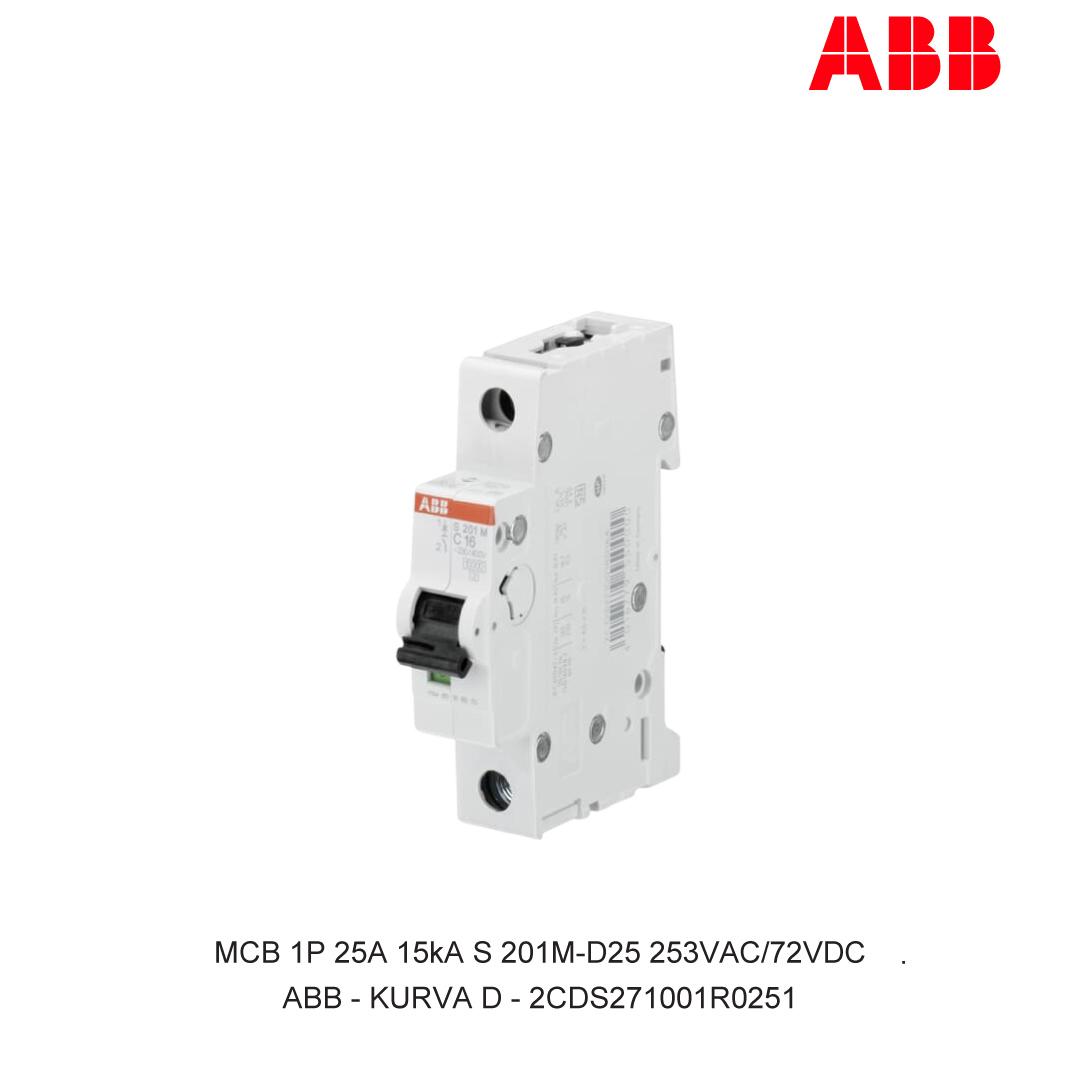 MCB 1P 25A 15kA CURVA D