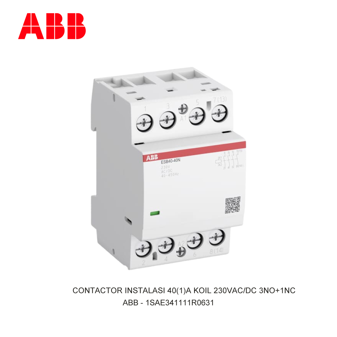 CONTACTOR INSTALASI 40(1)A KOIL 230V AC/DC 3NO+1NC