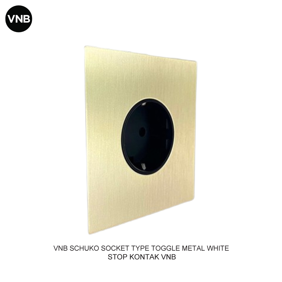 VNB STOP KONTAK SCHUKO TYPE TOGGLE METAL WHITE