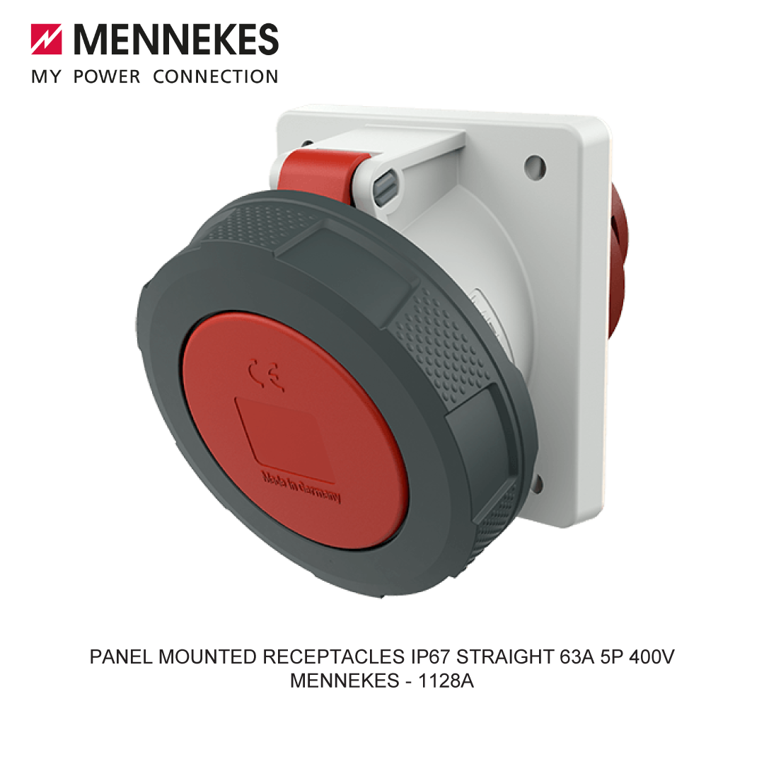 PANEL MOUNTED RECEPTACLES IP67 STRAIGHT 63A 5P 400V