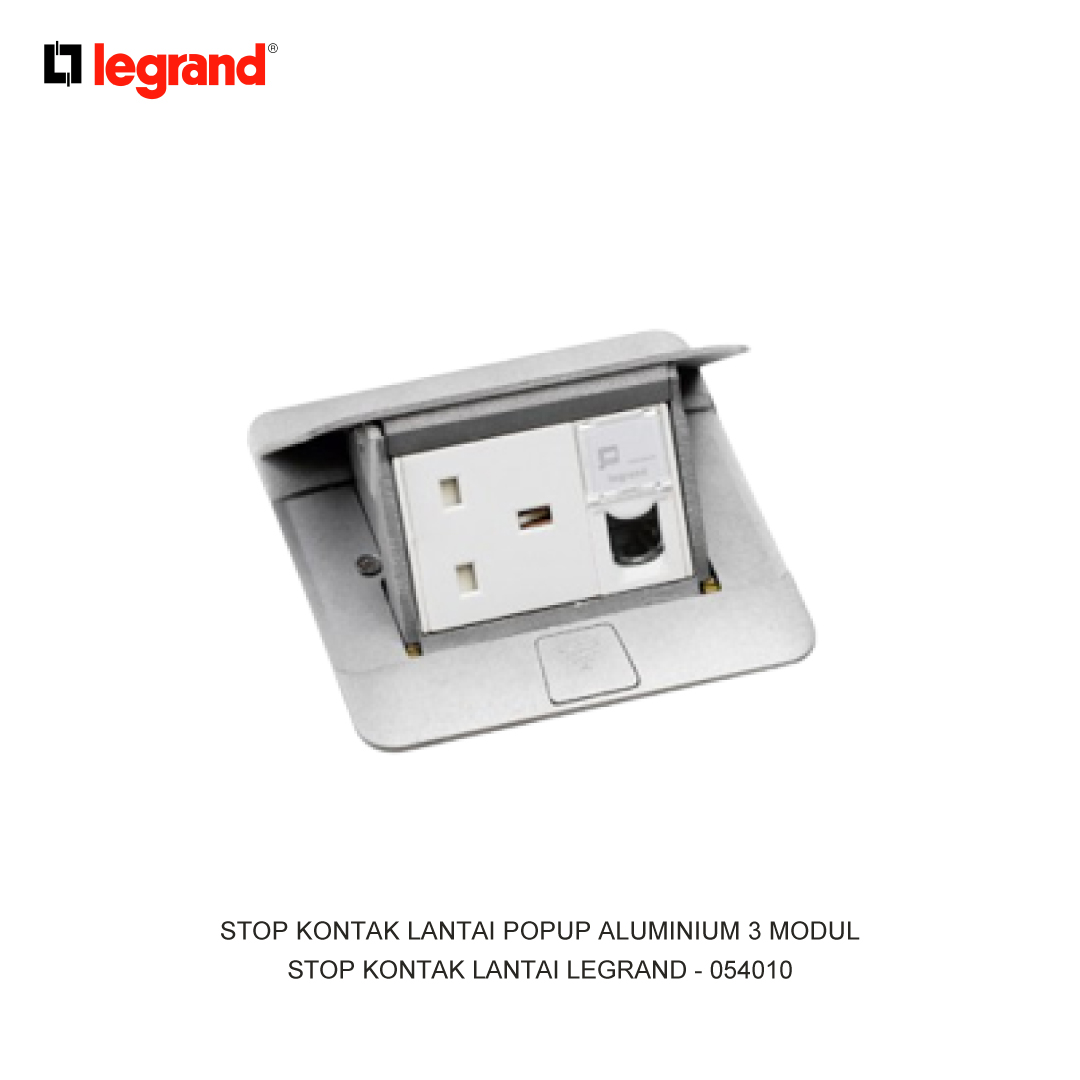 STOP KONTAK LANTAI POPUP ALUMINIUM 3 MODUL