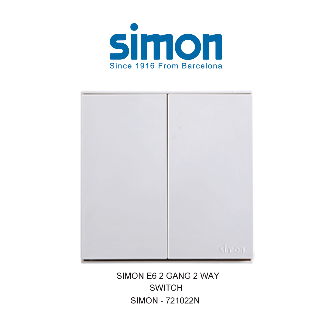SIMON E6 2 GANG 2 WAY SWITCH WHITE