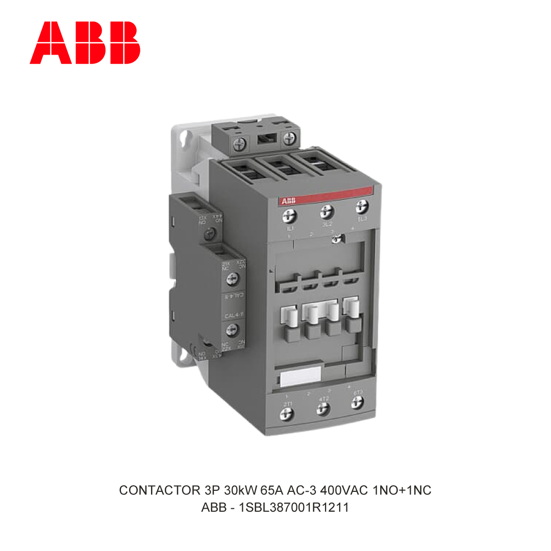 CONTACTOR 3P 30kW 65A AC-3 48-130V AC/DC 400V COIL 1NO+1NC