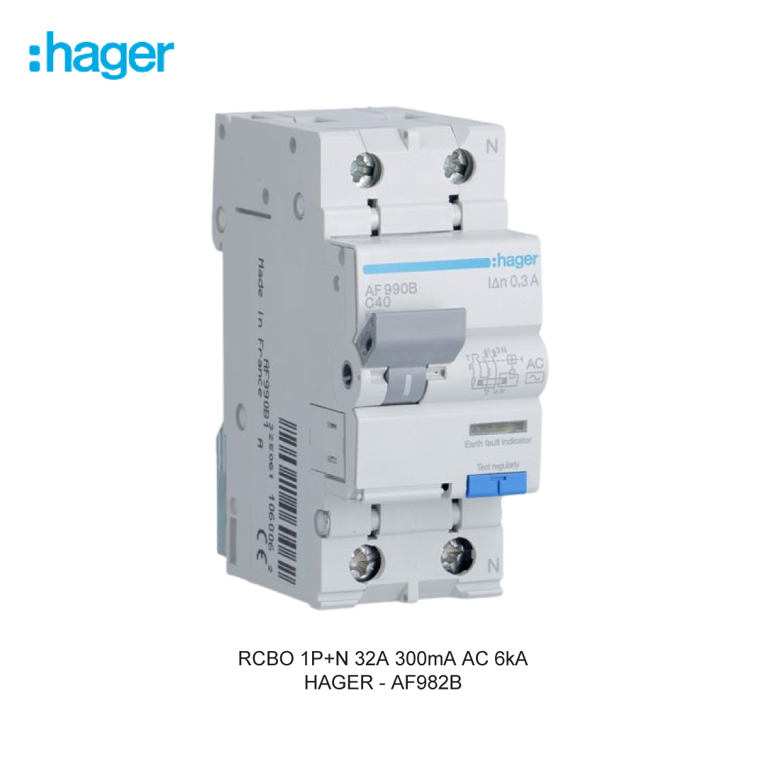 RCBO 1P+N 32A 300mA AC 6kA