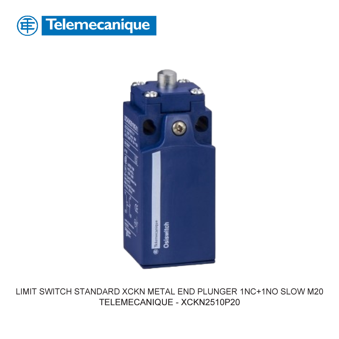 LIMIT SWITCH STANDARD XCKN METAL END PLUNGER 1NC+1NO SLOW M20
