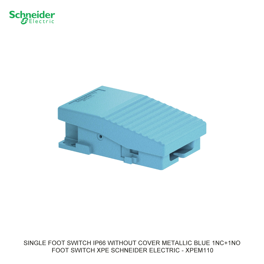 SINGLE FOOT SWITCH IP66 WITHOUT COVER METALLIC BLUE 1NC+1NO