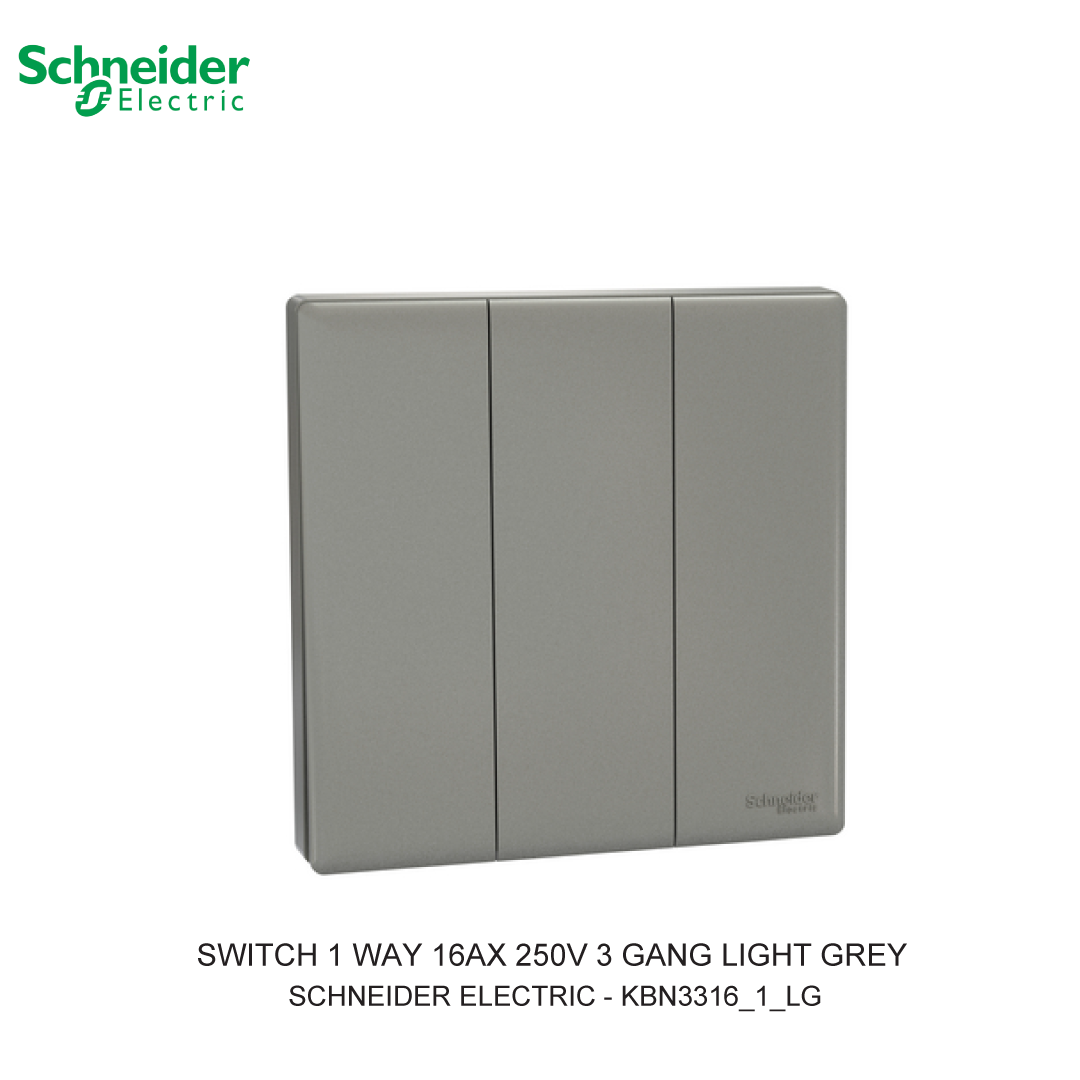 SWITCH 1 WAY 16AX 250V 3 GANG LIGHT GREY VIVACE E