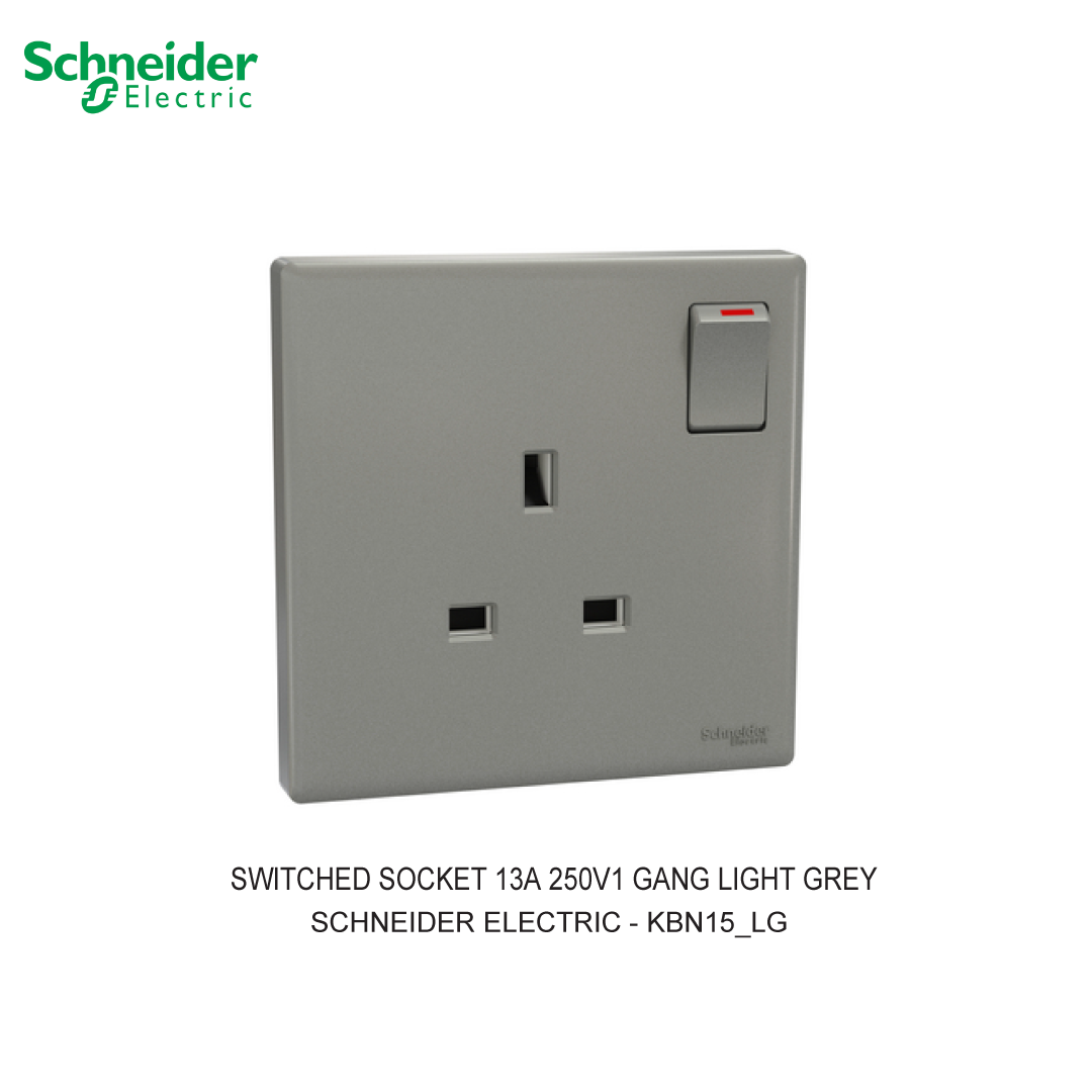SWITCHED SOCKET 13A 250V1 GANG LIGHT GREY VIVACE E