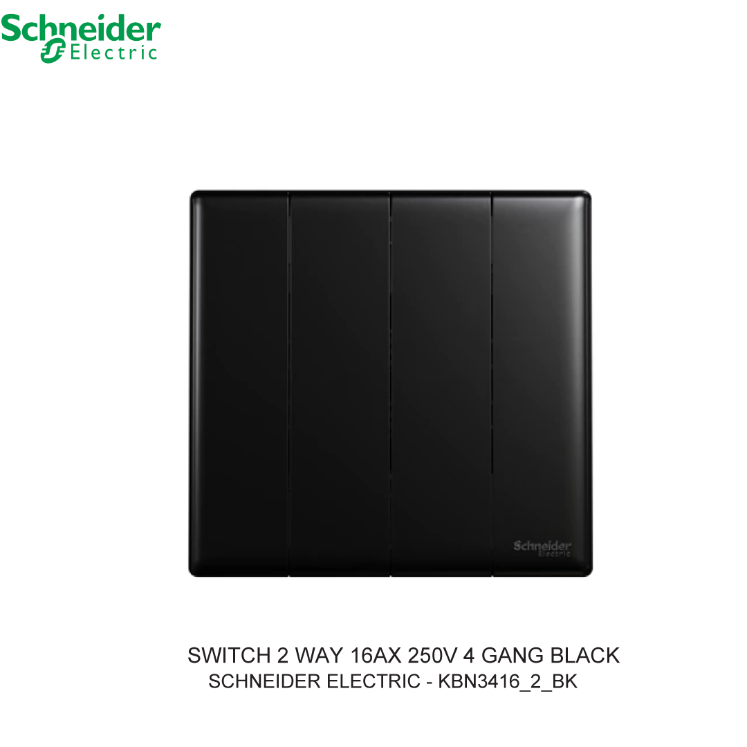 SWITCH 2 WAY 16AX 250V 4 GANG HITAM VIVACE E