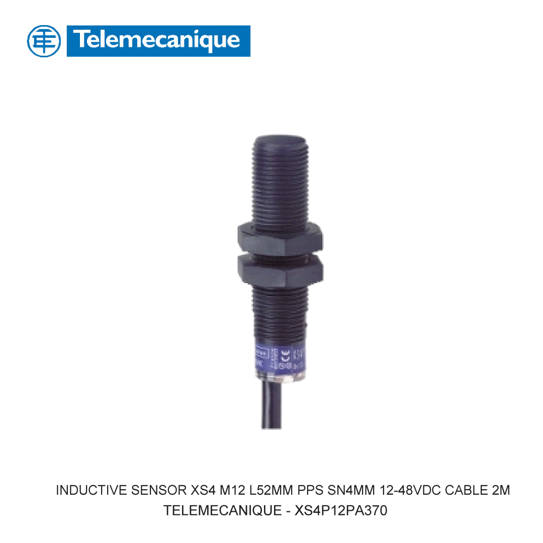 INDUCTIVE SENSOR XS4 M12 L52MM PPS SN4MM 12-48VDC CABLE 2M