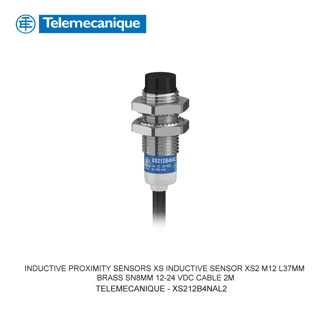 INDUCTIVE PROXIMITY SENSORS XS INDUCTIVE SENSOR XS2 M12 L37MM BRASS SN8MM 12-24 VDC CABLE 2M