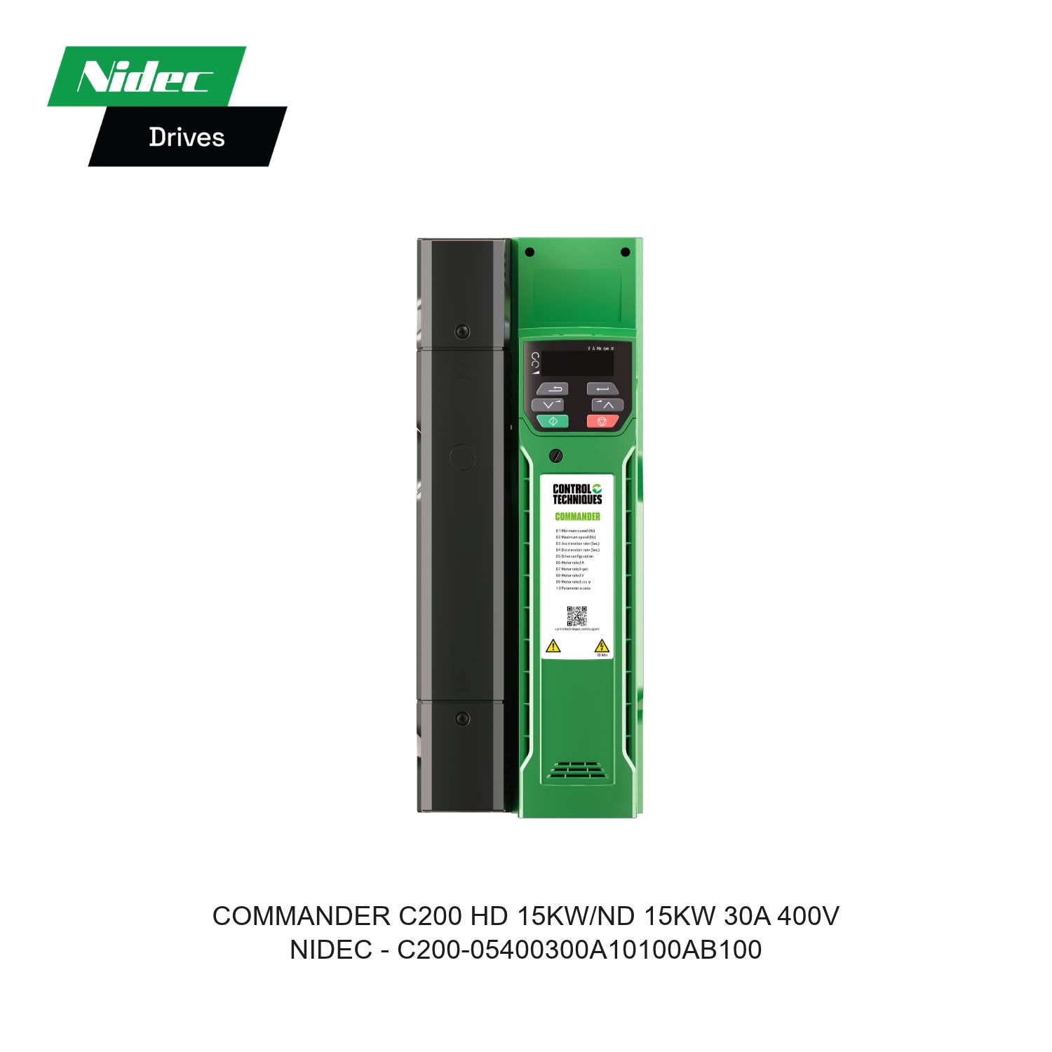 INVERTER COMMANDER C200 HD 15KW/ND 15KW 30A 400V C200-05400300A10100AB100 NIDEC CONTROL TECHNIQUES