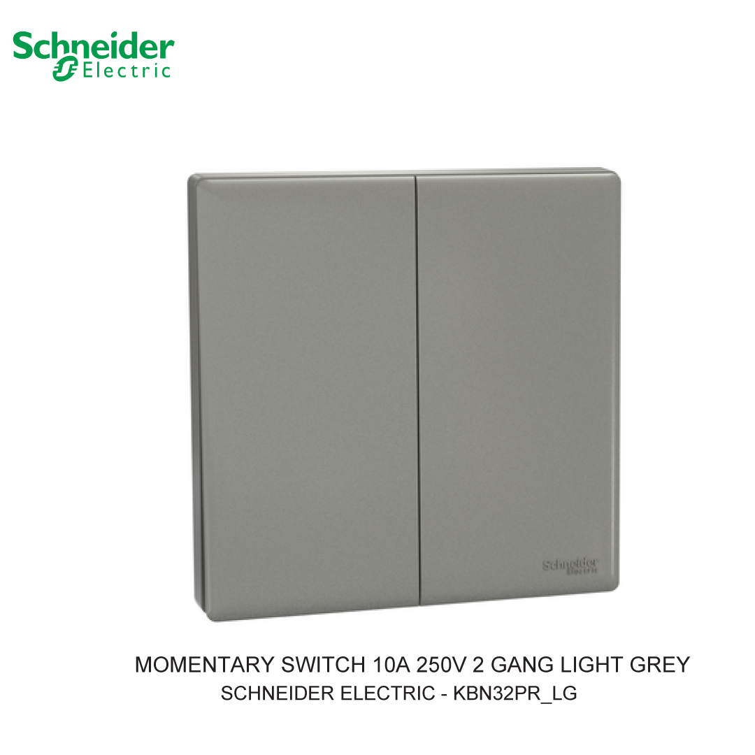 MOMENTARY SWITCH 10A 250V 2 GANG LIGHT GREY VIVACE E