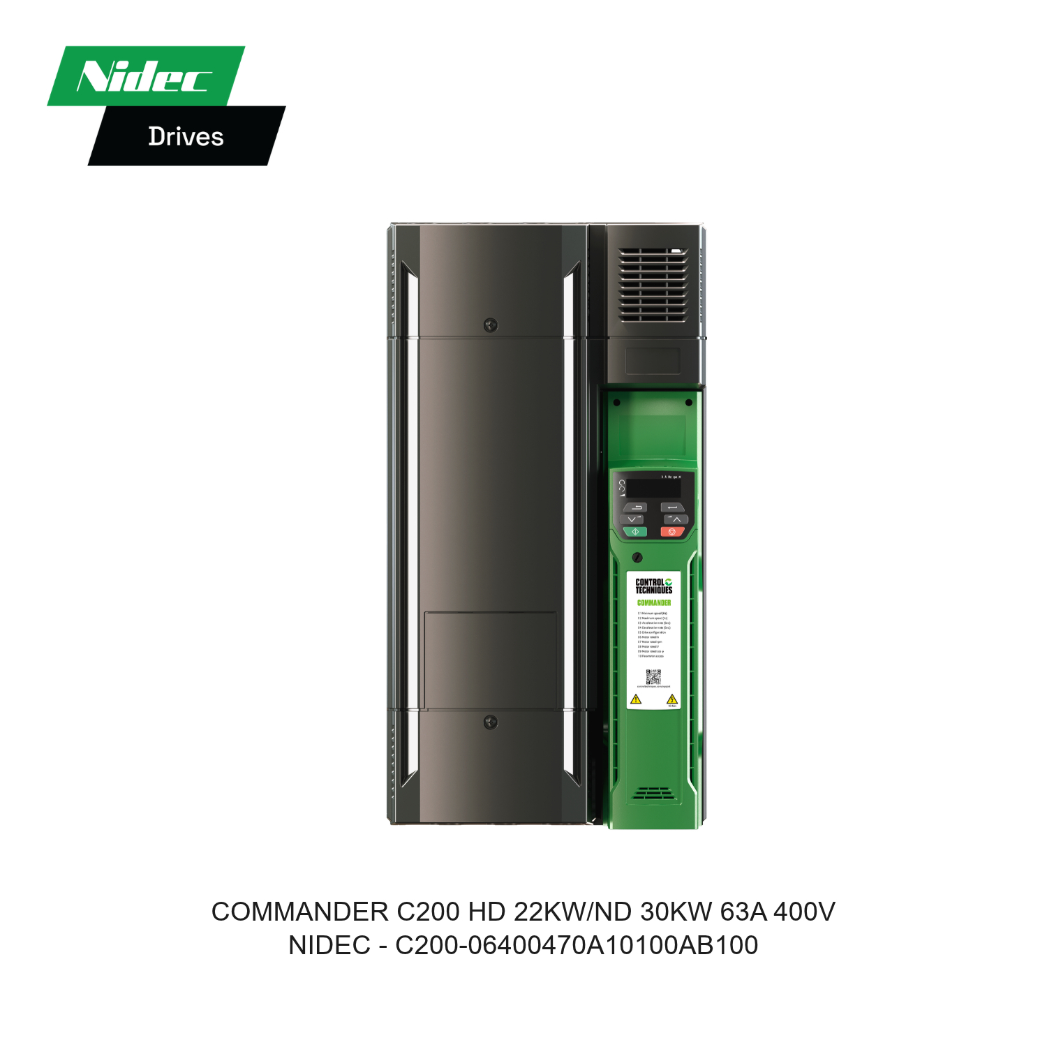 INVERTER COMMANDER C200 HD 22KW/ND 30KW 63A 400V C200-06400470A10100AB100 NIDEC CONTROL TECHNIQUES