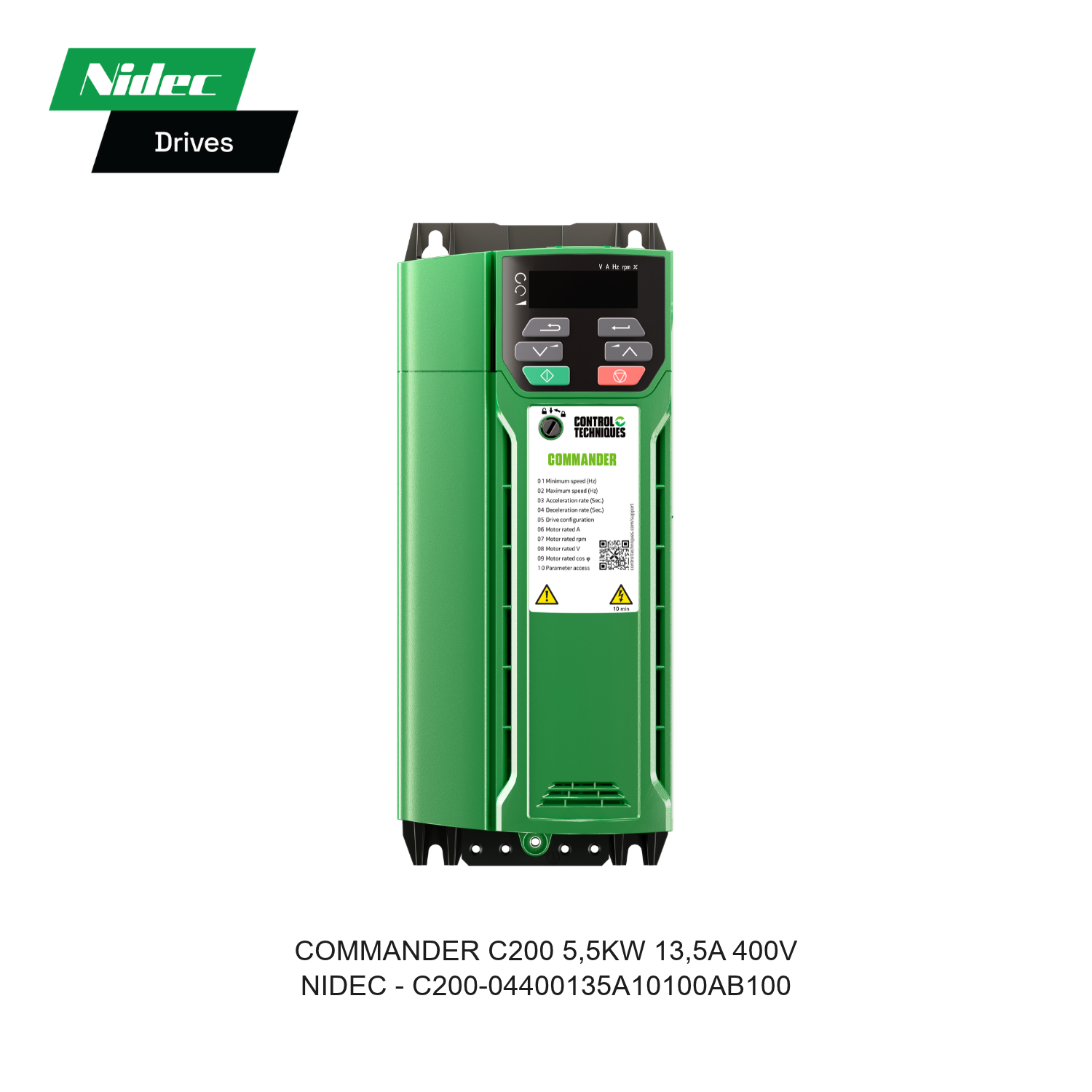 INVERTER COMMANDER C200 5,5KW 13,5A 400V C200-04400135A10100AB100 NIDEC CONTROL TECHNIQUES