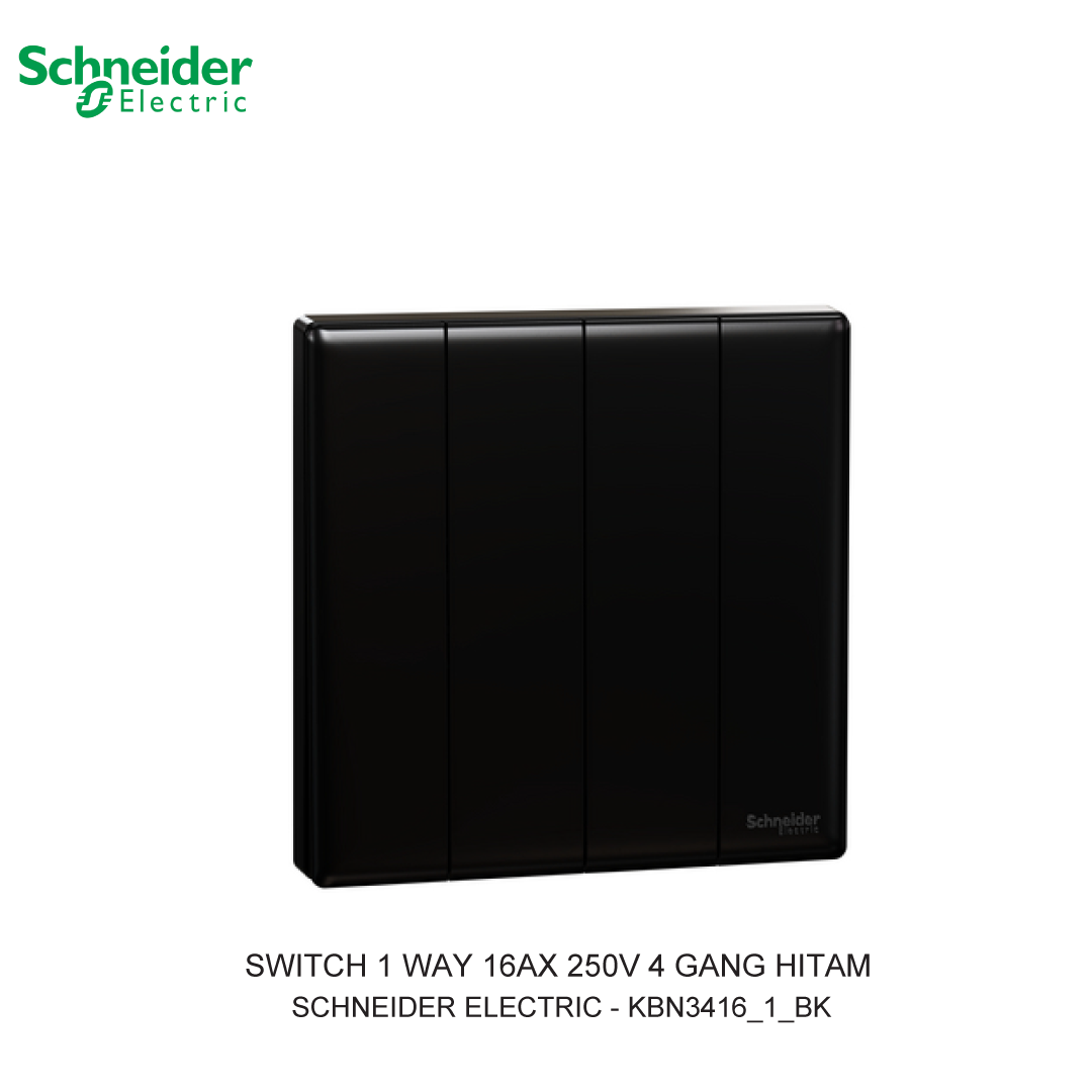 SWITCH 1 WAY 16AX 250V 4 GANG HITAM VIVACE E