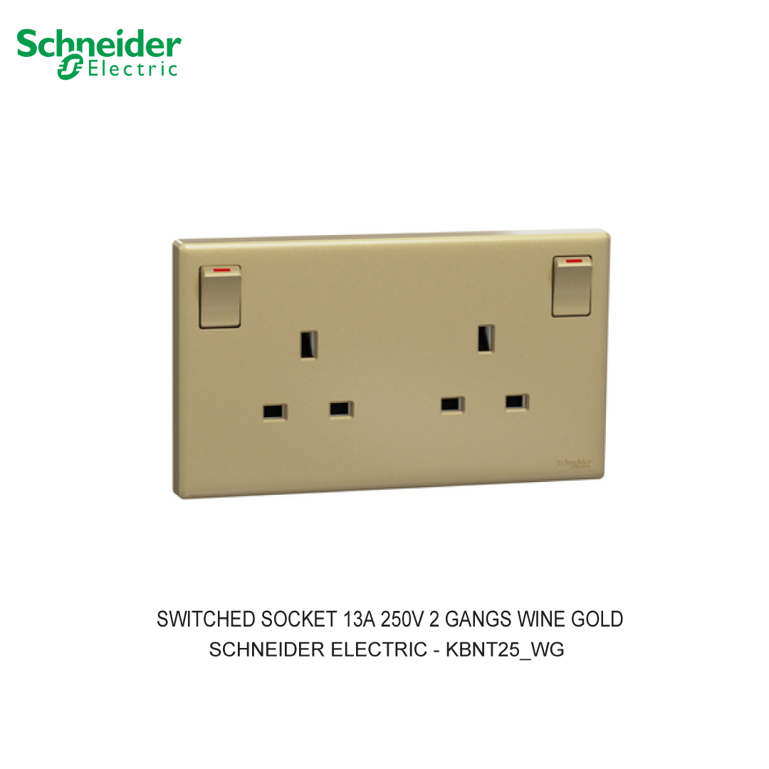 SWITCHED SOCKET 13A 250V 2 GANG WINE GOLD VIVACE E