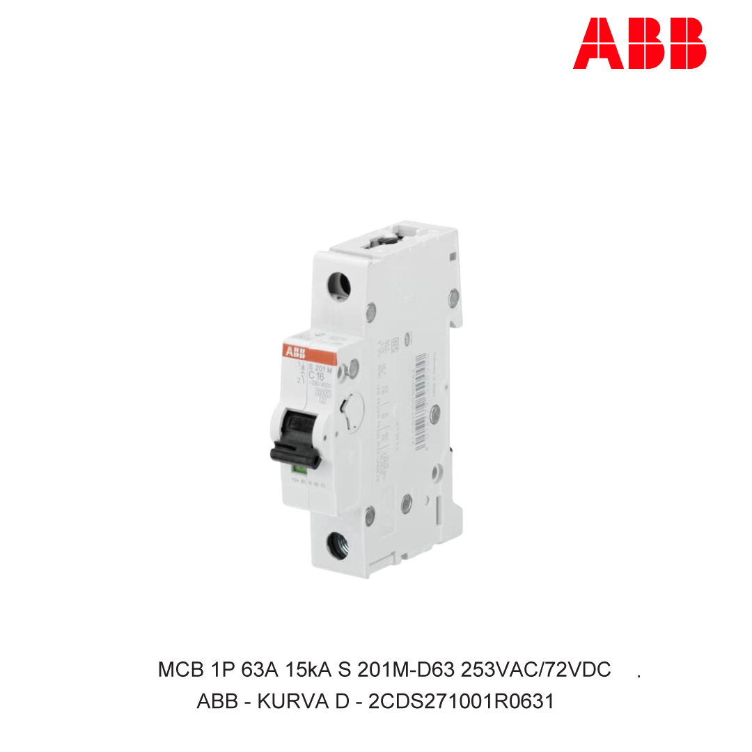 MCB 1P 63A 15kA KURVA D