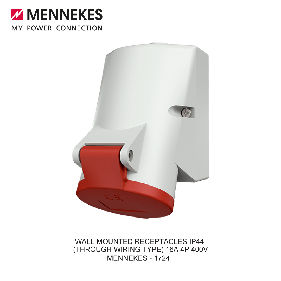 WALL MOUNTED RECEPTACLES IP44 (THROUGH-WIRING TYPE) 16A 4P 400V