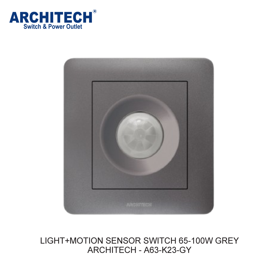 LIGHT+MOTION SENSOR SWITCH 65-100W GREY