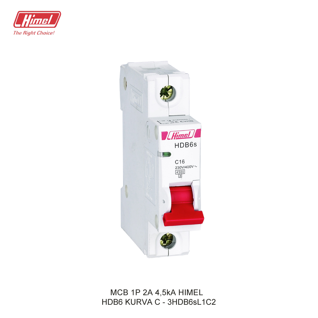 MCB HIMEL HDB6sL C 1P 2A 4,5kA