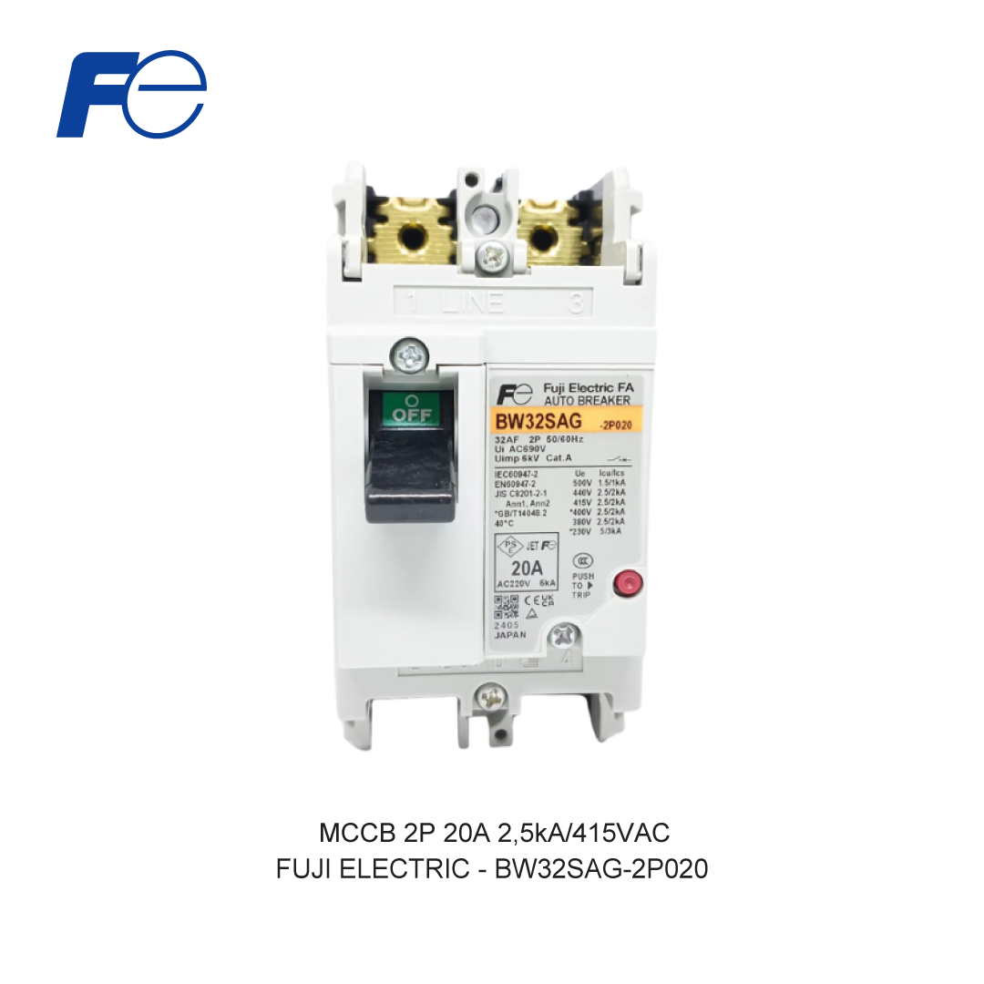 MCCB 2P 20A 2,5kA/415VAC