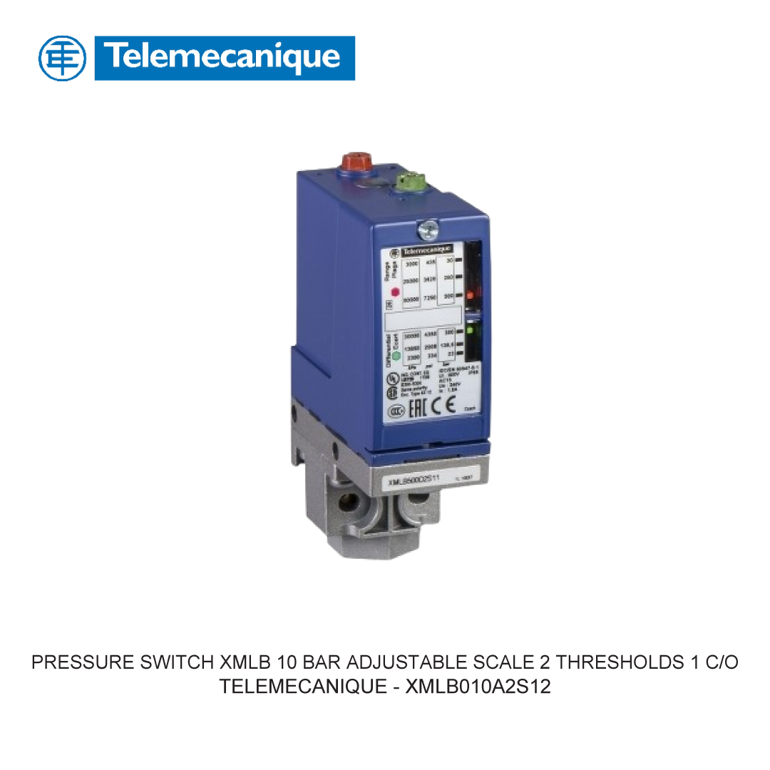 PRESSURE SWITCH XMLB 10 BAR ADJUSTABLE SCALE 2 THRESHOLDS 1 C/O