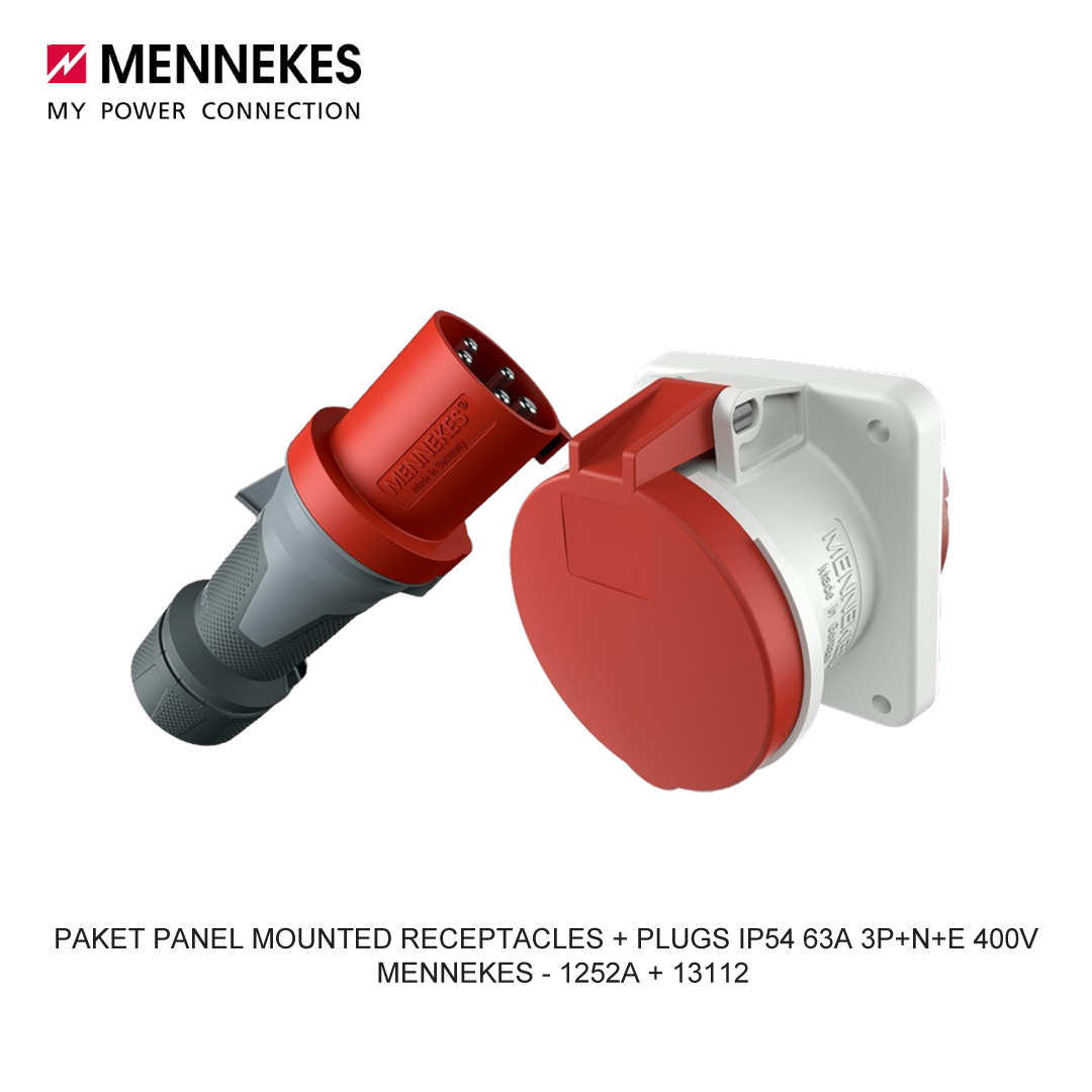 PAKET PANEL MOUNTED RECEPTACLES + PLUGS IP54 63A 3P+N+E 400V