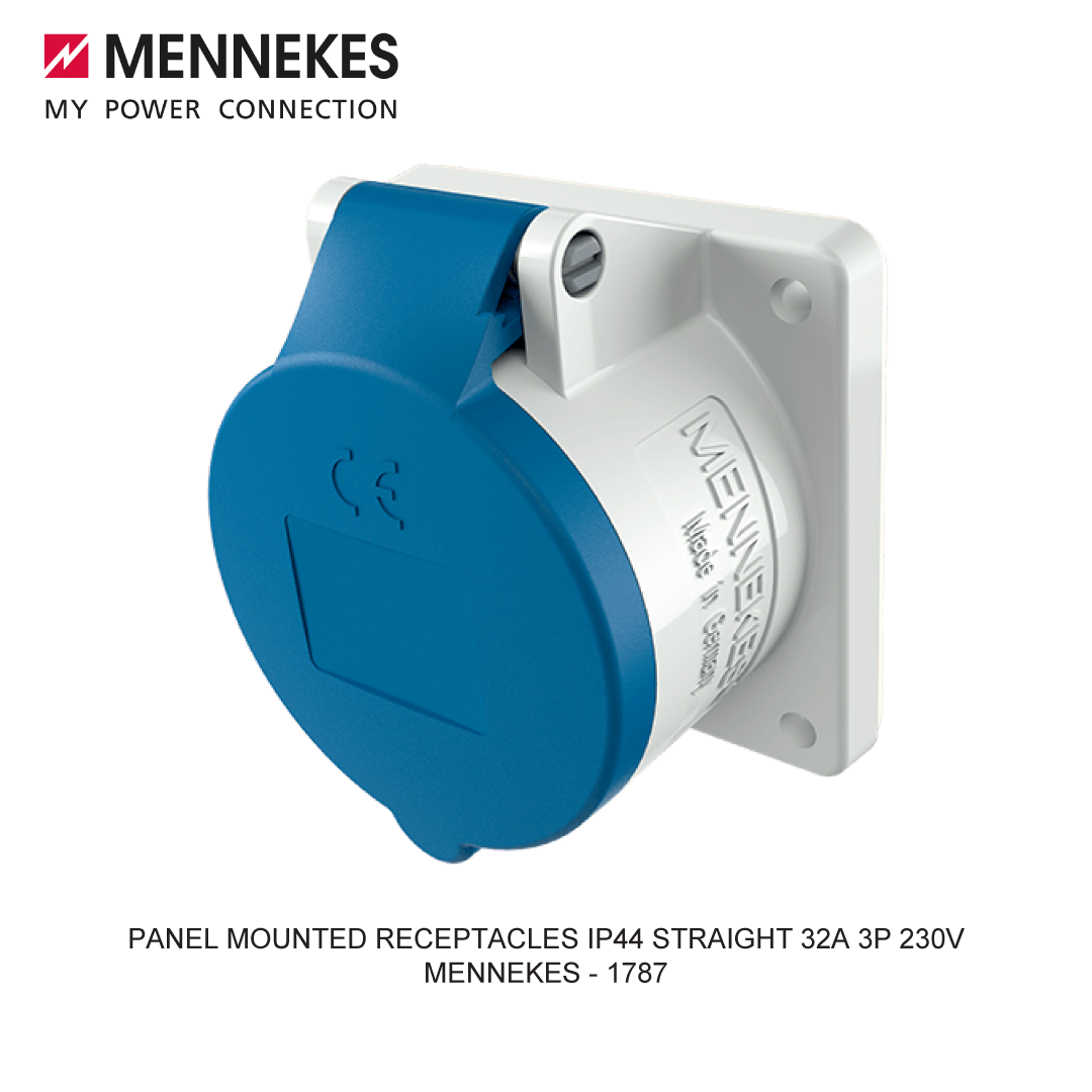 PANEL MOUNTED RECEPTACLES IP44 STRAIGHT 32A 3P 230V