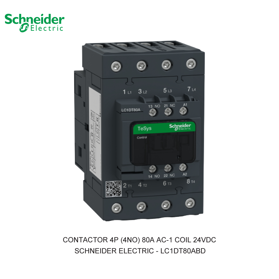 CONTACTOR 4P (4NO) 80A AC-1 COIL 24VDC