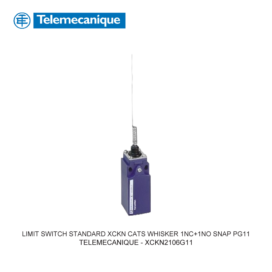 LIMIT SWITCH STANDARD XCKN CATS WHISKER 1NC+1NO SNAP PG11