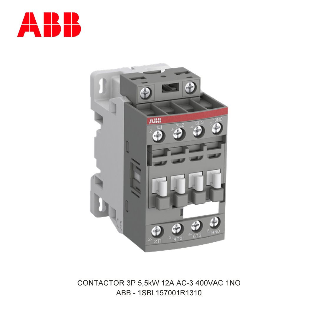CONTACTOR 3P 5.5kW 12A AC-3 100-250V AC/DC 400V COIL 1NO