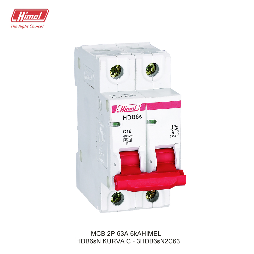 MCB HIMEL HDB6sN C 2P 63A 6kA