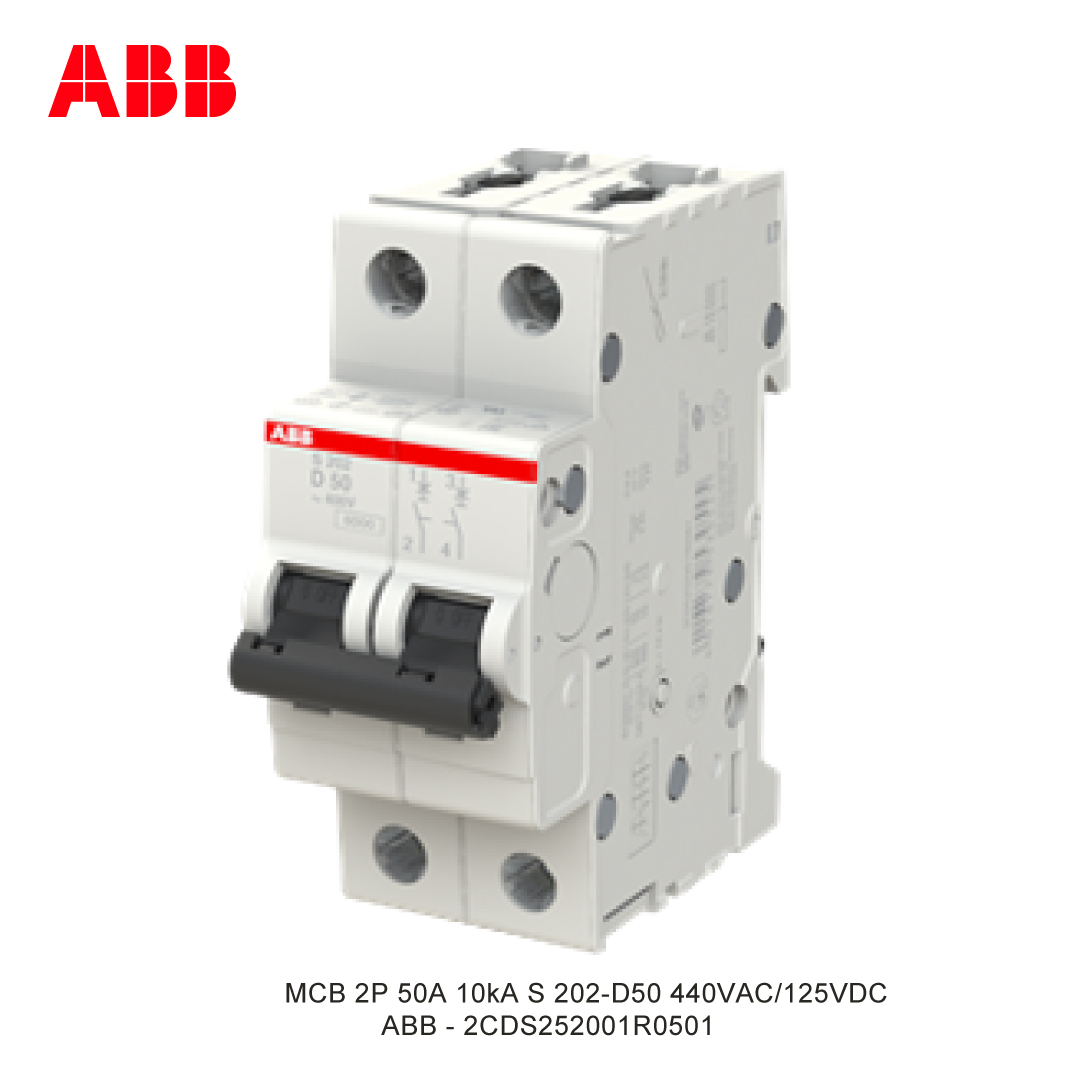 MCB 2P 50A 6kA/10kA KURVA D