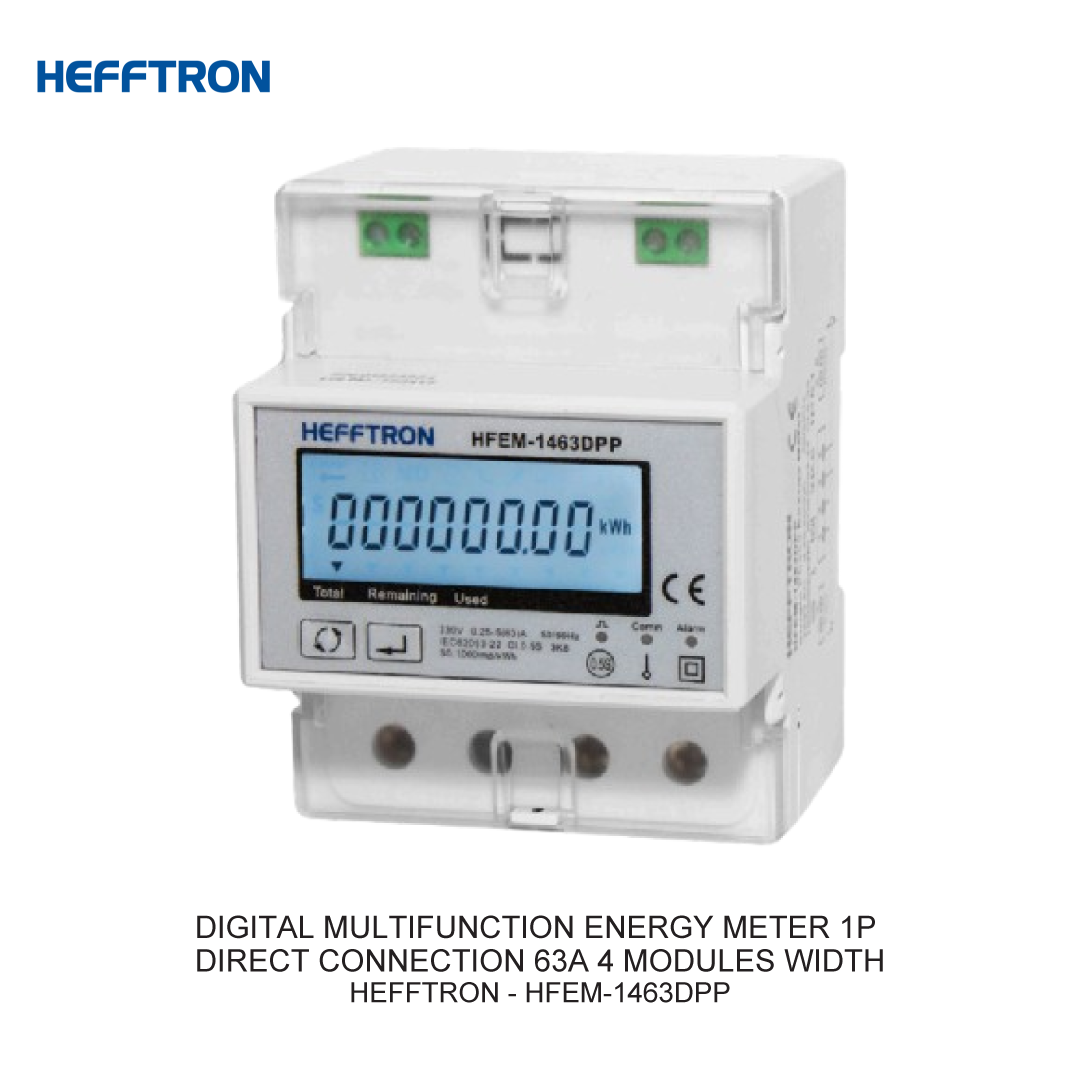 DIGITAL MULTIFUNCTION ENERGY METER 1P DIRECT CONNECTION 63A 4 MODULES WIDTH