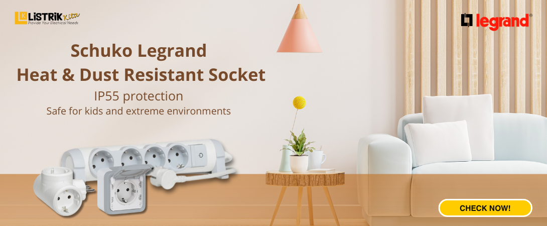 Schuko Legrand: Stop Kontak Tahan Panas & Debu